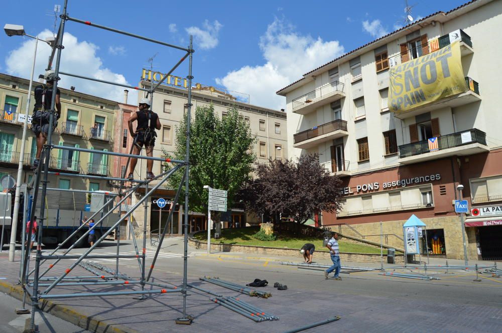 Berga viu immersa en els preparatius de la Diada