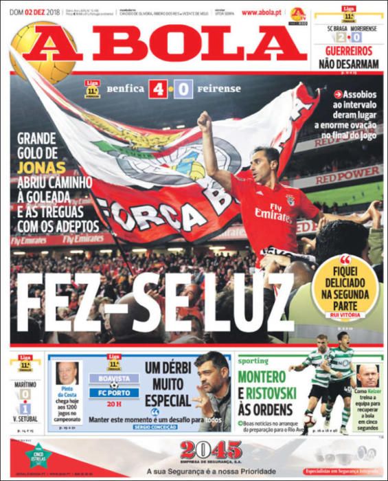 Portada A BOLA domingo 2 diciembre 2018