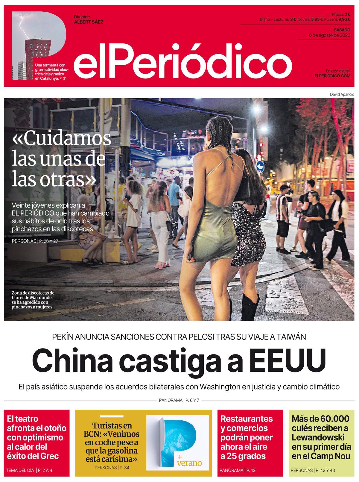 La portada d’EL PERIÓDICO del 6 d’agost del 2022