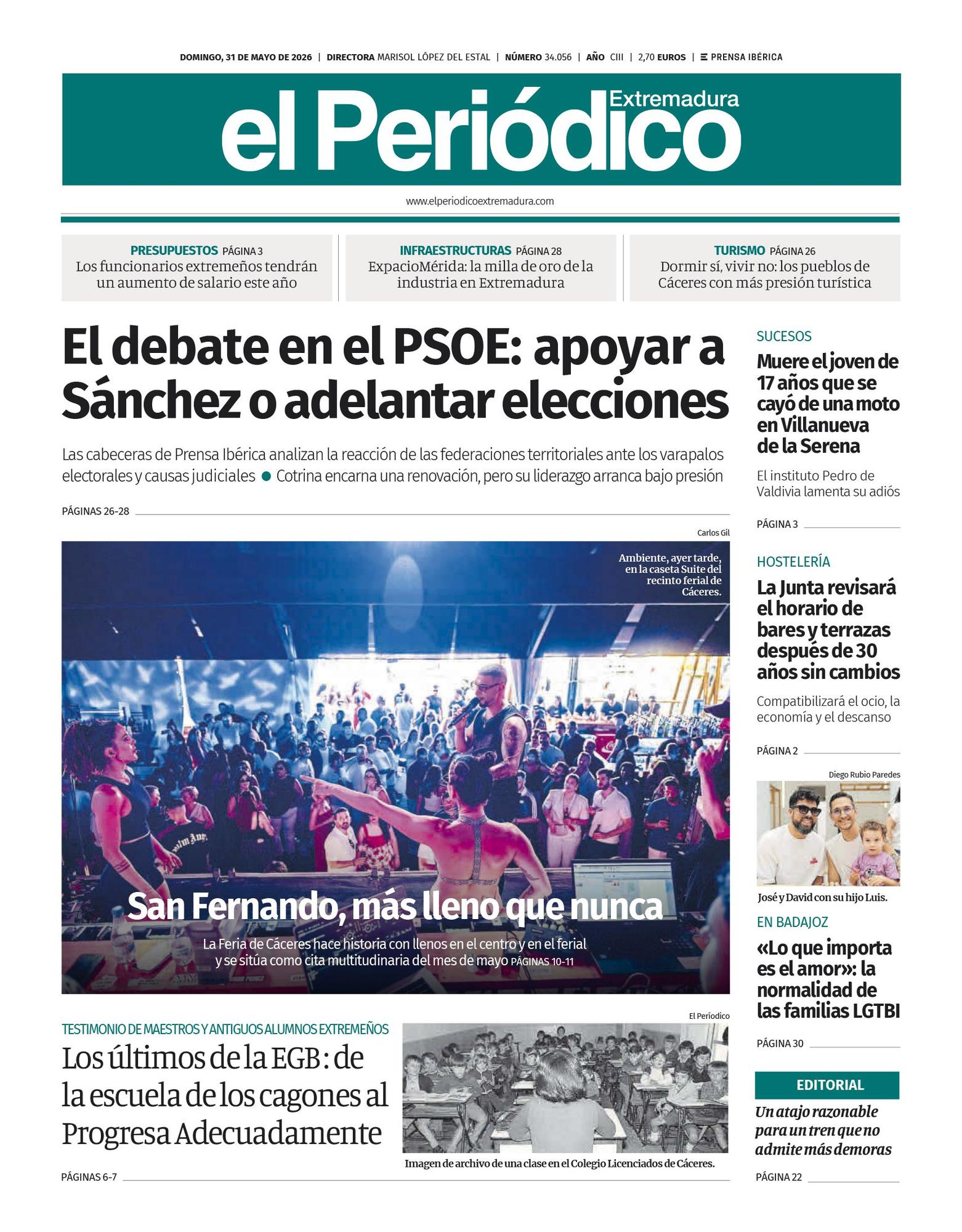 Consulta la portada correspondiente al día 31 de mayo de 2026