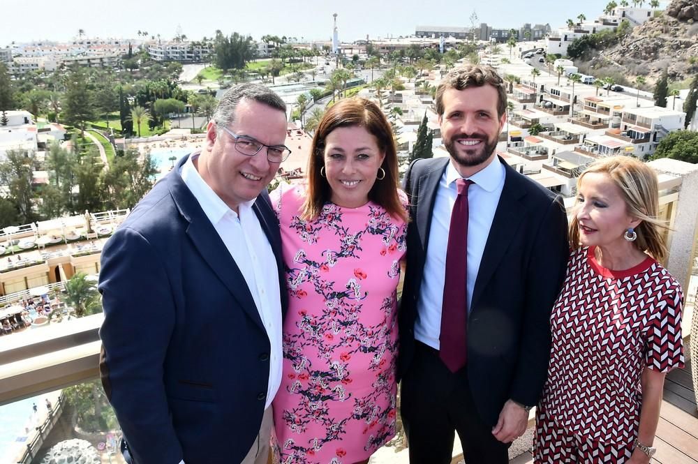 Encuentro de Pablo Casado (PP) con hoteleros en el sur de Gran Canaria