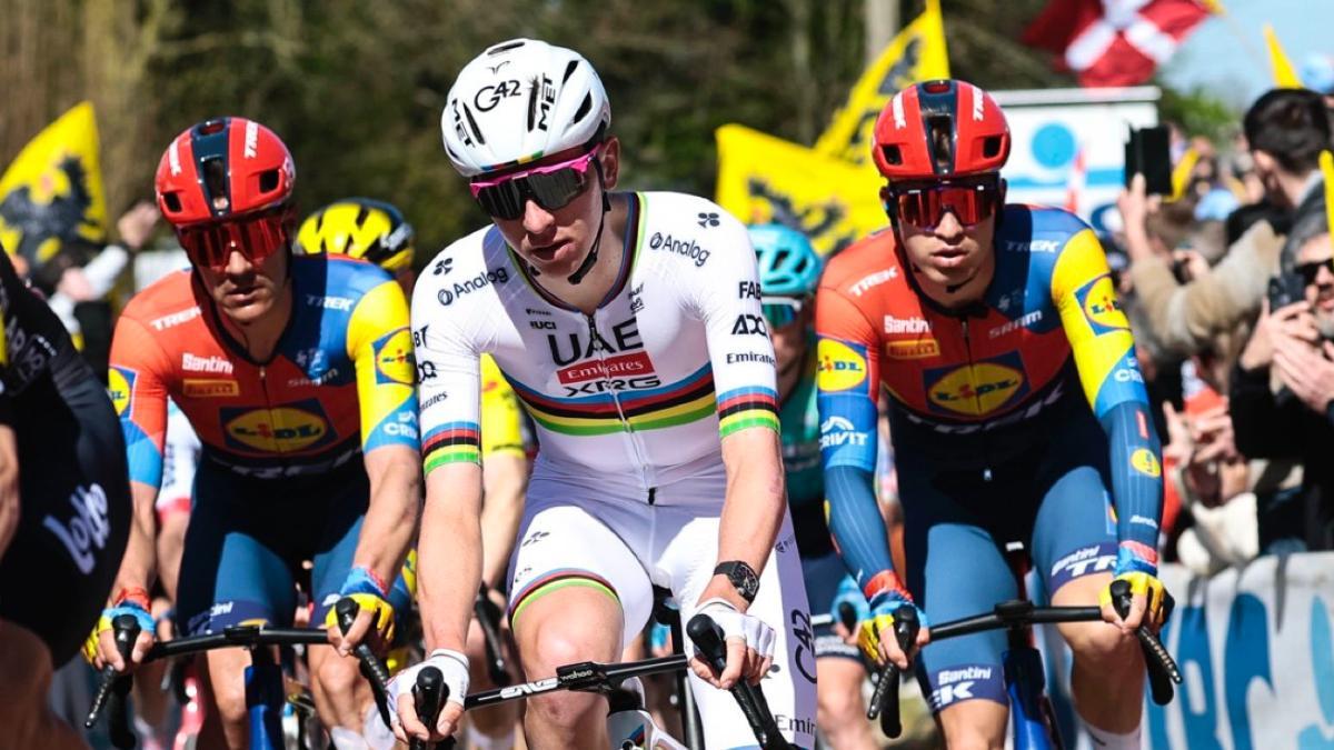 Pogacar, durante el Tour de Flandes 2025