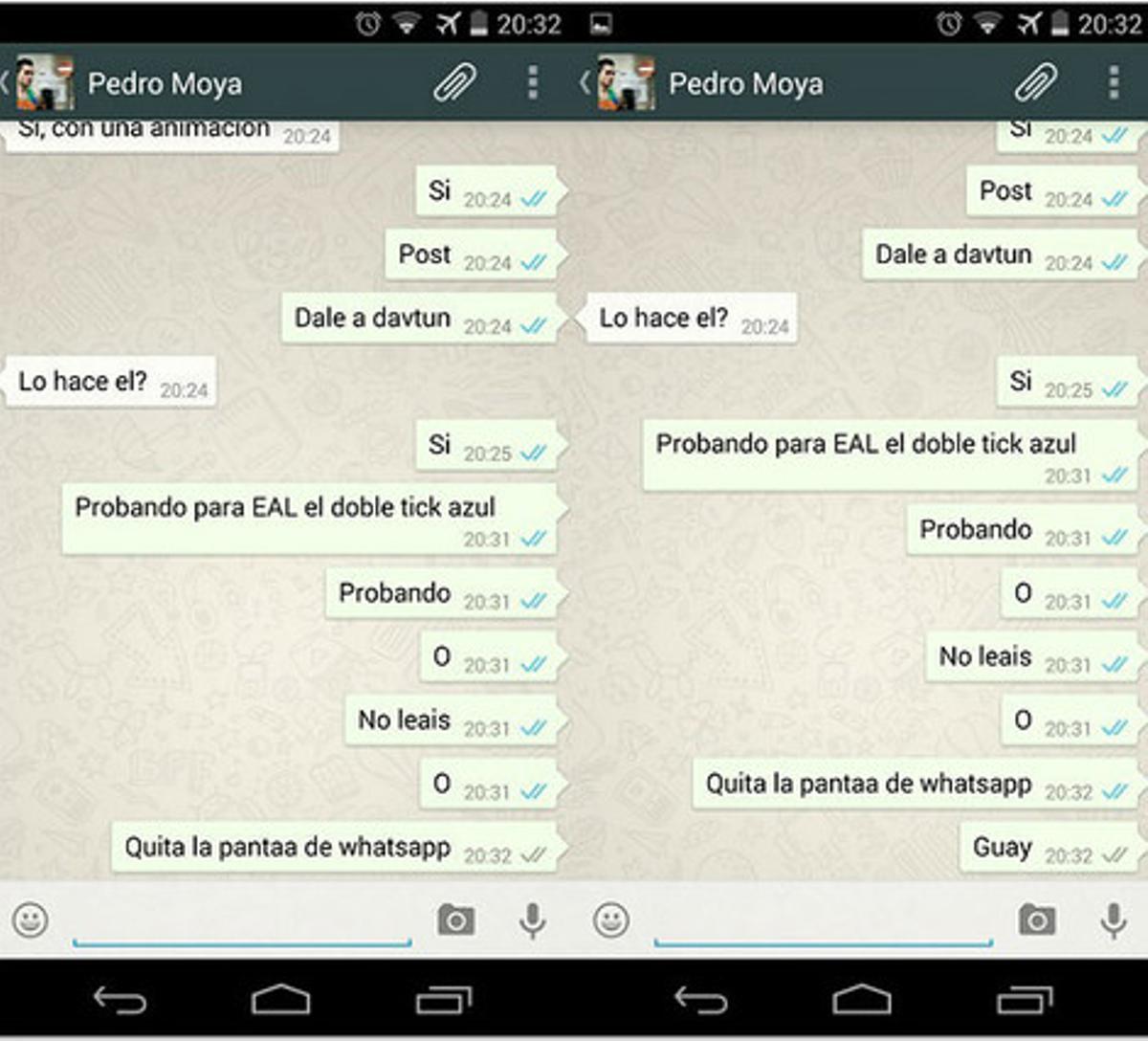 WhatsApp ha posat en marxa el doble ’check’.