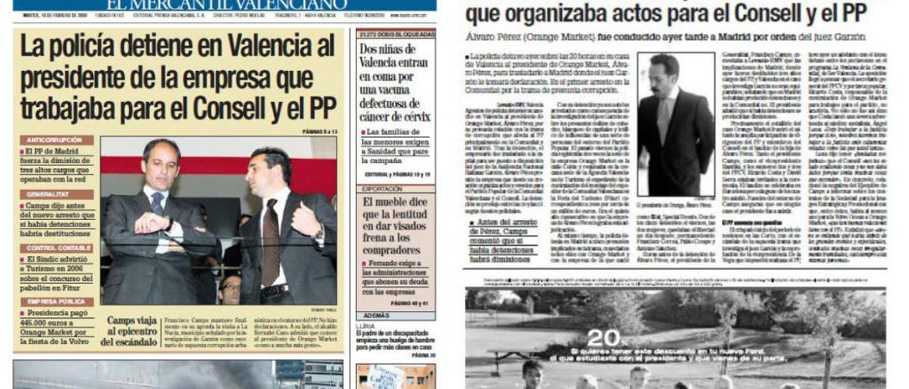 Levante-EMV recogió la detención de Álvaro Pérez &#039;El Bigotes&#039; tal día como hoy hace diez años. Entonces era «el presidente de la firma que organizaba actos para el PP», es decir, Orange Market.