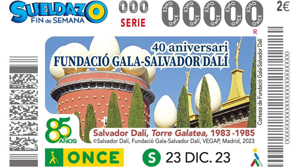 El 40è aniversari de la Fundació Gala-Salvador Dalí, protagonista de 5,5 milions de cupons de l’ONCE.