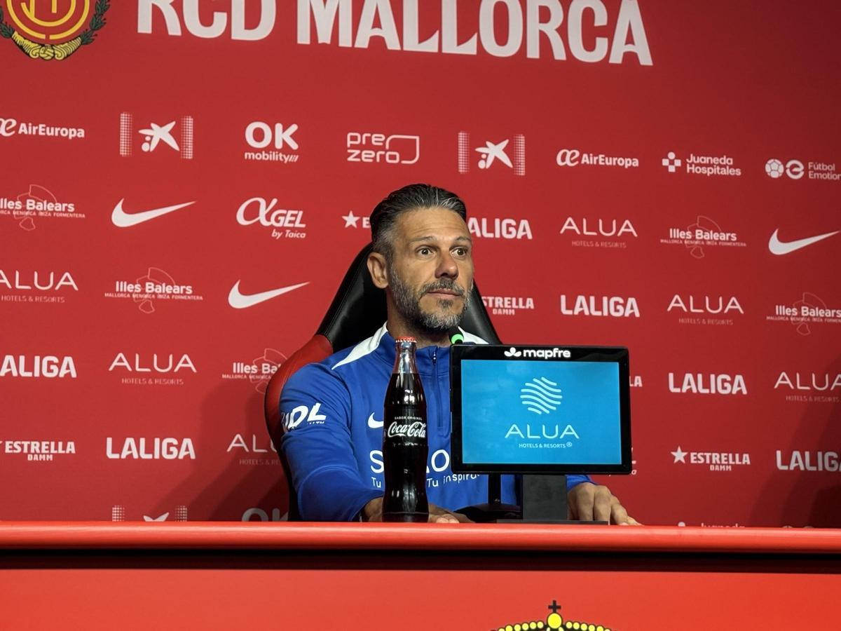 Martín Demichelis, durante la rueda de prensa de este sábado en Son Moix.