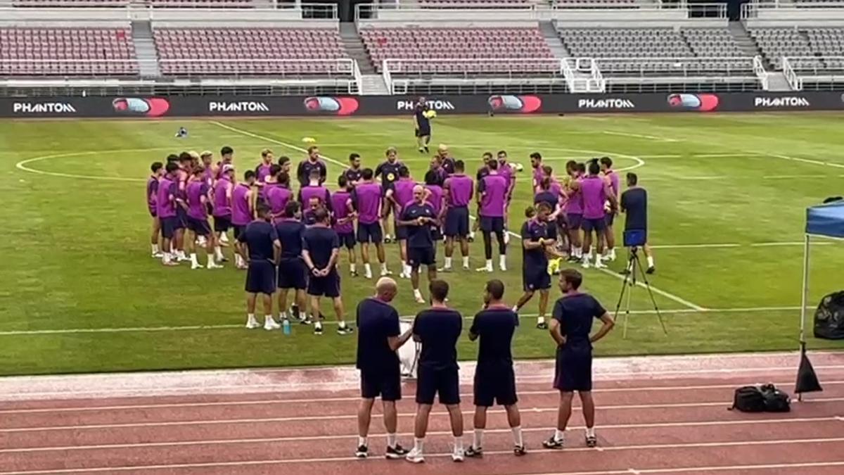 Así está siendo el entrenamiento de hoy del Barça