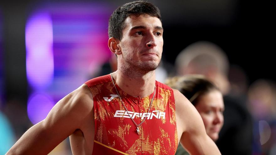 Quique Llopis, concentrado, antes de la final del Mundial de Glasgow