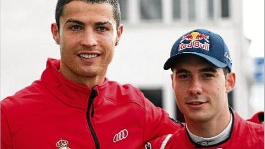 Cristiano Ronaldo i Miquel Molina en un acte promocional d&#039;Audi el novembre passat al circuit del Jarama.