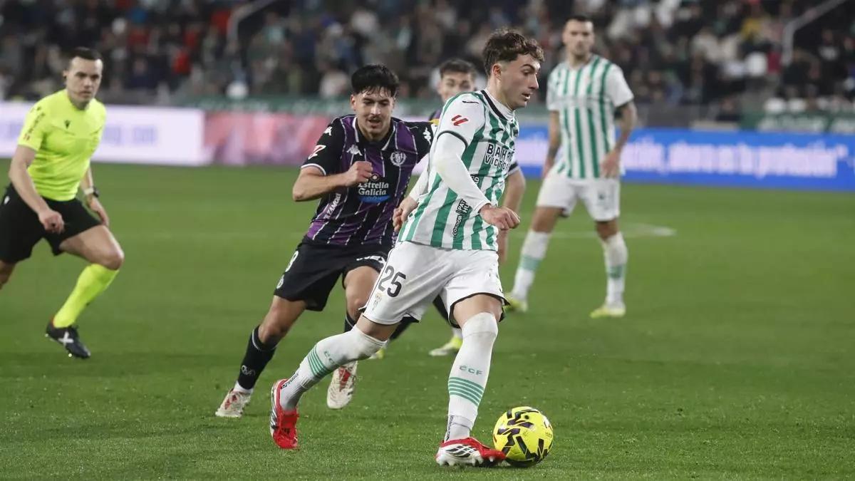 Mikel Goti, en el encuentro de su debut con el Córdoba CF.