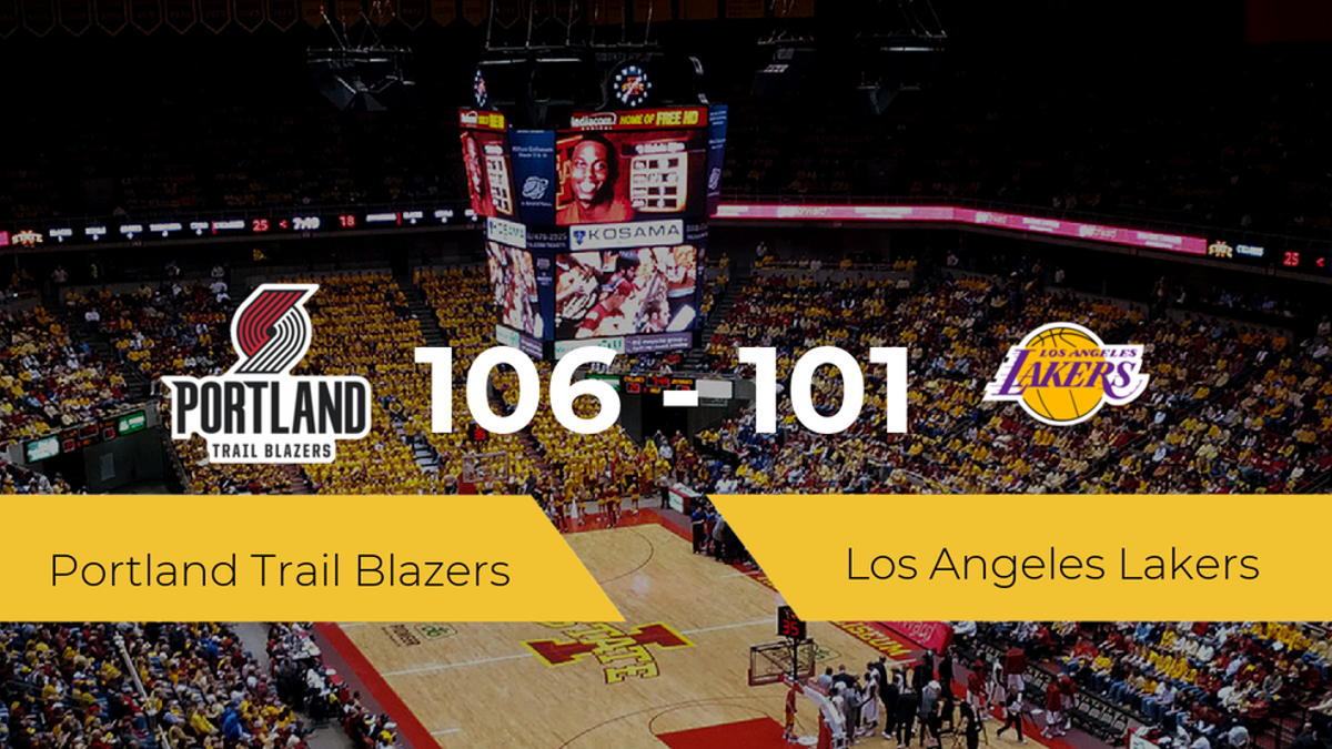 Victoria de Portland Trail Blazers ante Los Angeles Lakers por 106-101