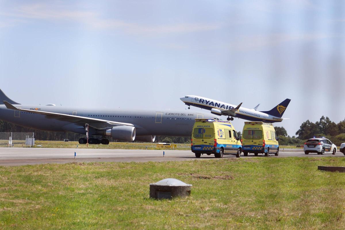 Servicios de emergencias en el aeropuerto de Santiago