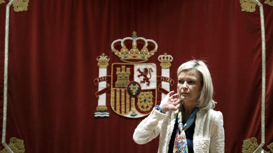 Gabriela Bravo, durante la rueda de prensa como portavoz del CGPJ..