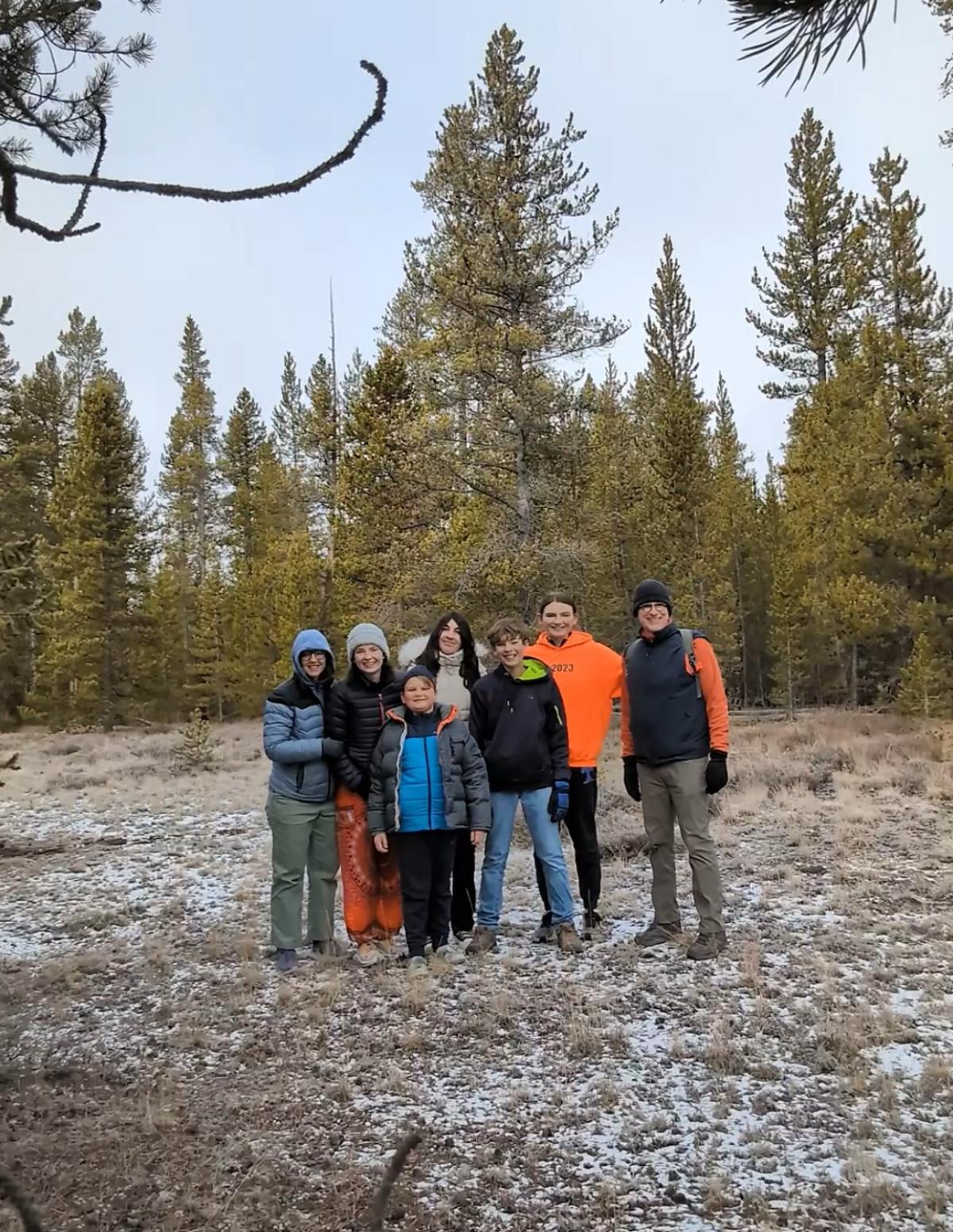 Con su familia de Utah, en el parque nacional de Yellowstone