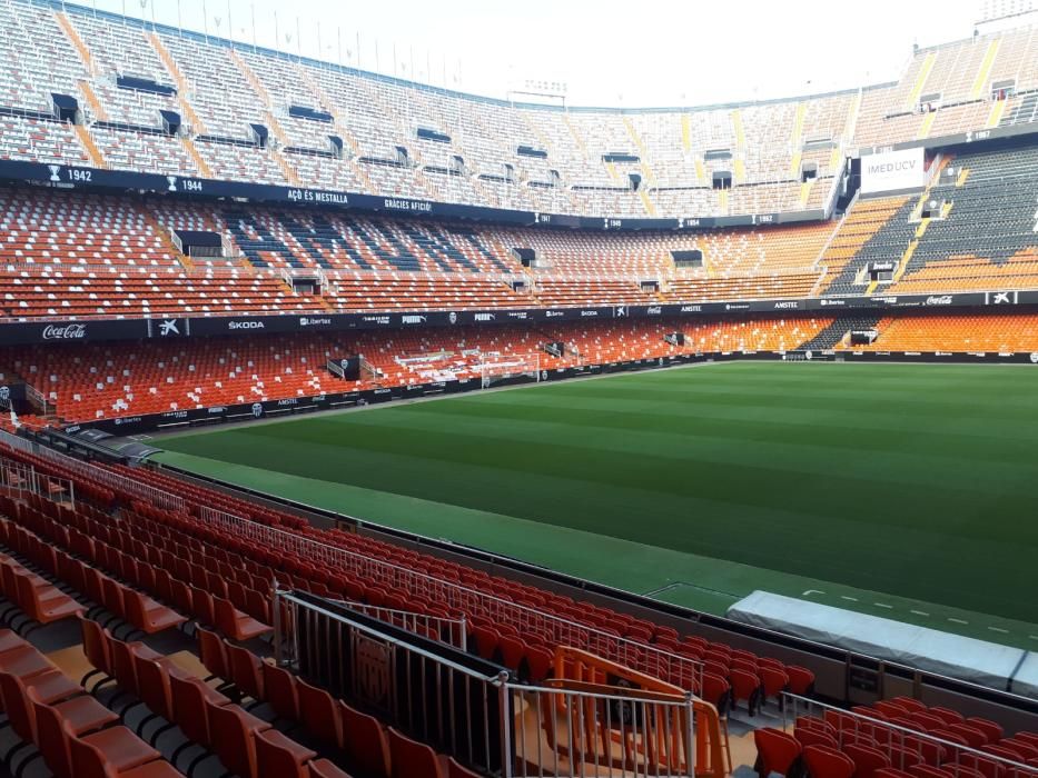 Así luce Mestalla a dos días del Derbi