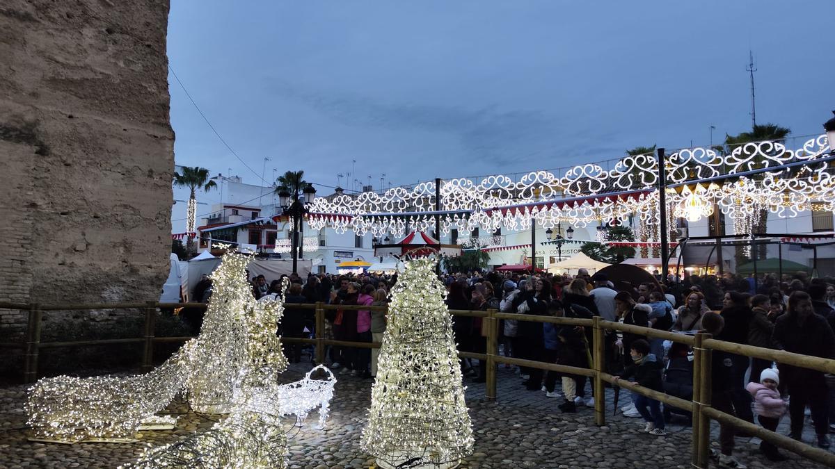 Inauguración del alumbrado en la Plaza Mayor de Andalucía de Palma del Río.