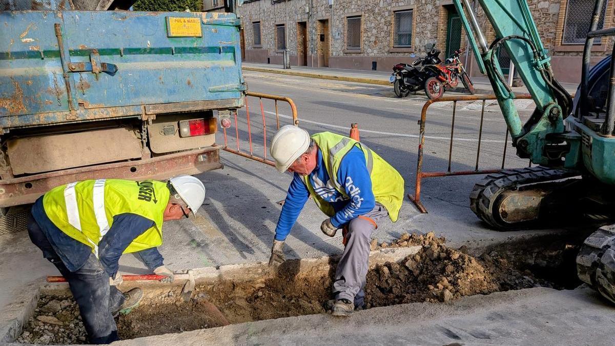 Foto del inicio de las obras en la calle Sant Francesc.