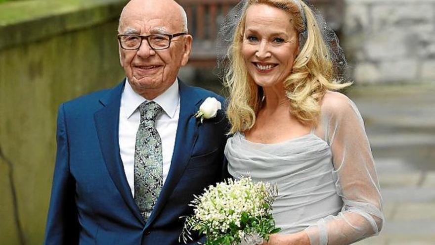 Rupert Murdoch i Jerry Hall abans de la cerimònia religiosa