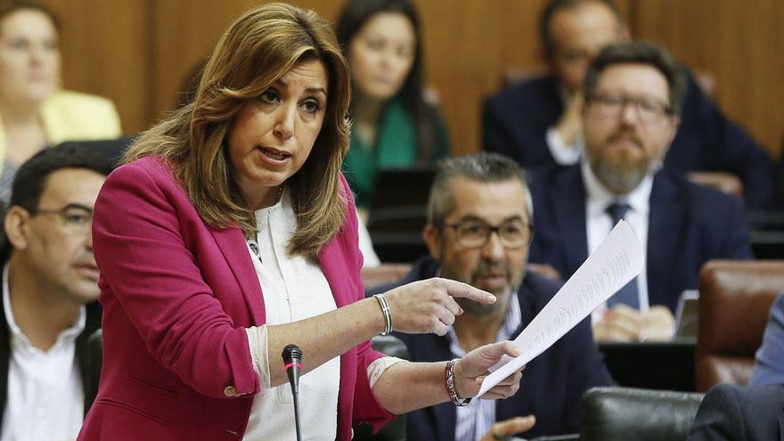 Susana Díaz, en el debate en el Parlamento de Andalucía.