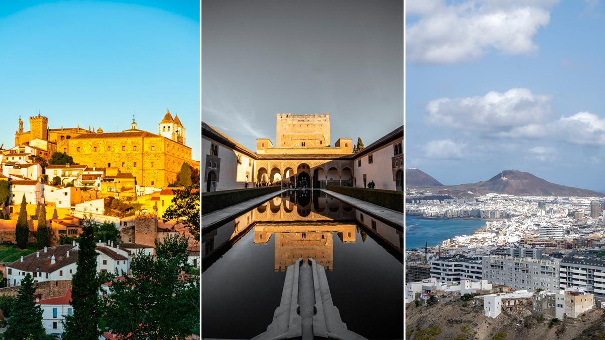 Cáceres, Granada y Las Palmas de Gran Canaria