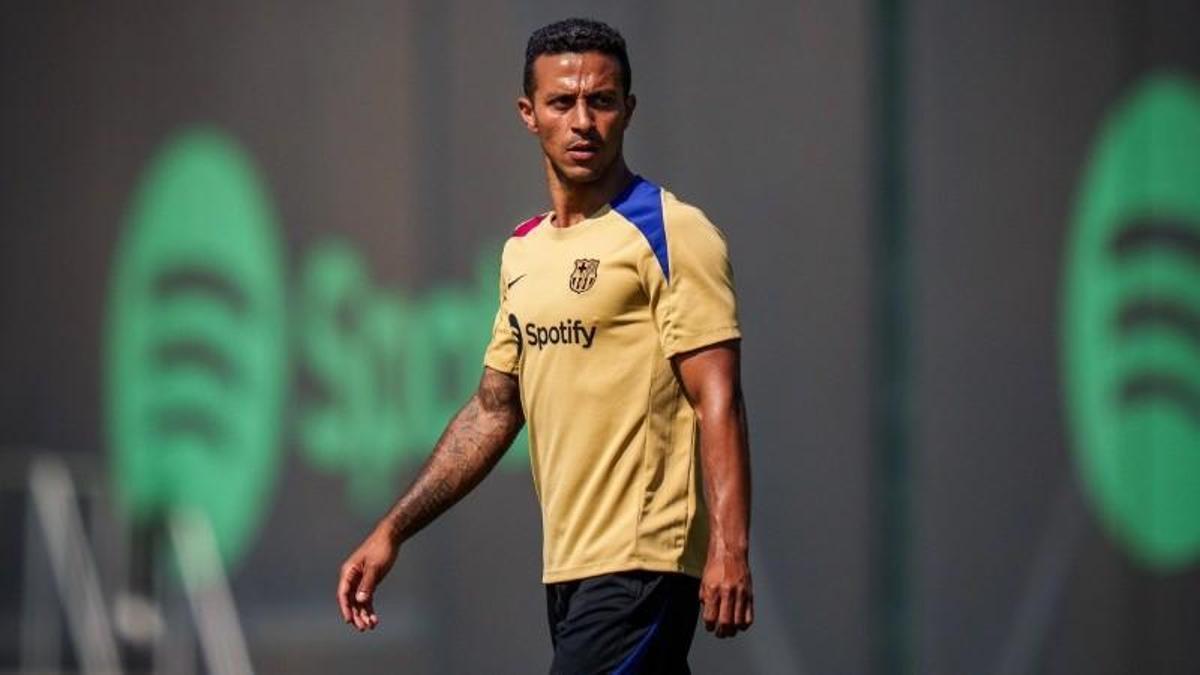 Thiago Alcántara, en un entrenamiento con el Barça en la ciudad deportiva de Sant Joan Despí.