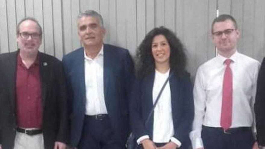 Los enviados del consorcio del TMT, durante el encuentro con los empresarios de La Palma.