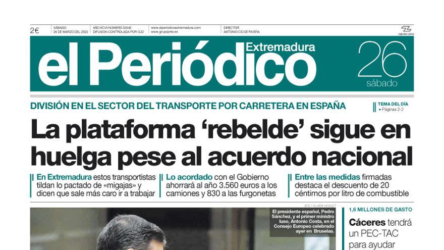 Consulta la portada correspondiente al día 26 de marzo del 2022