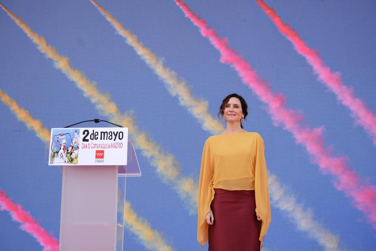 La presidenta de la Comunidad de Madrid, Isabel Díaz Ayuso, en los actos del Dos de Mayo de 2025.