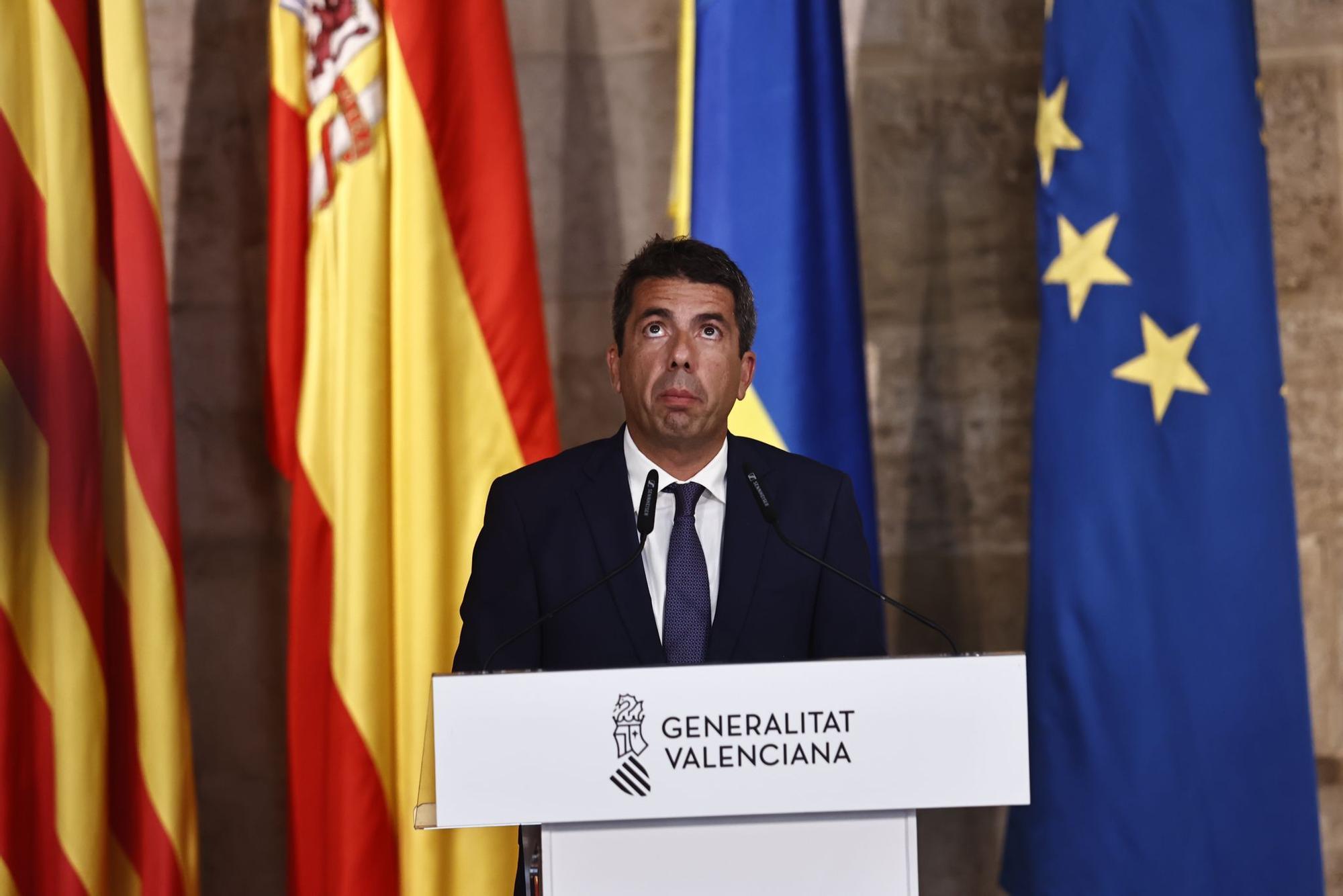 Comparecencia de Carlos Mazón desde el Palau de la Generalitat