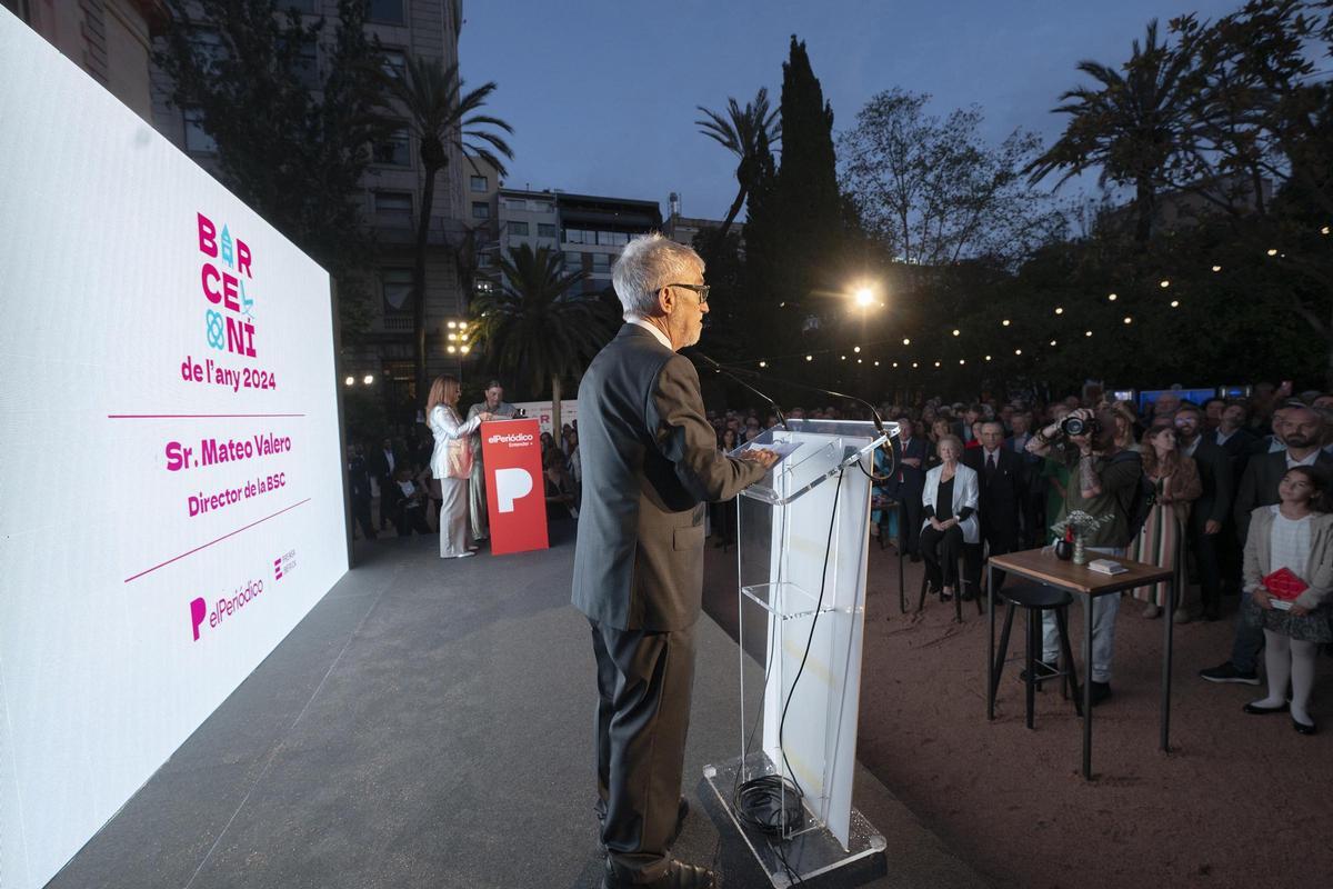 Mateo Valero, durante su intervención tras recibir el premio.