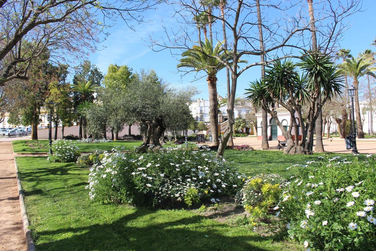 Zona verde del Paseo de Cervantes.