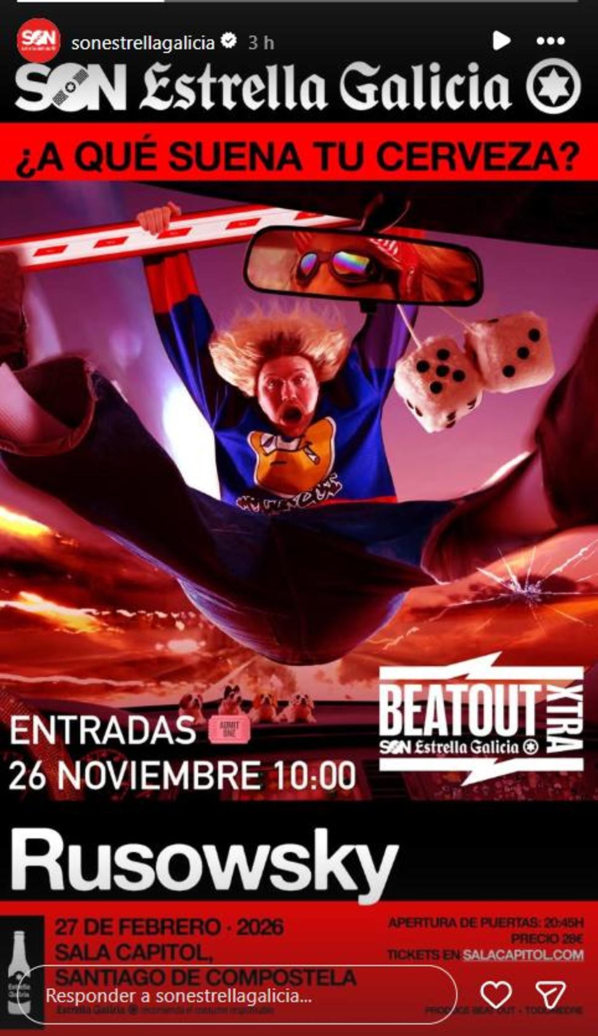 Rusowsky dará un concierto en Santiago el año que viene