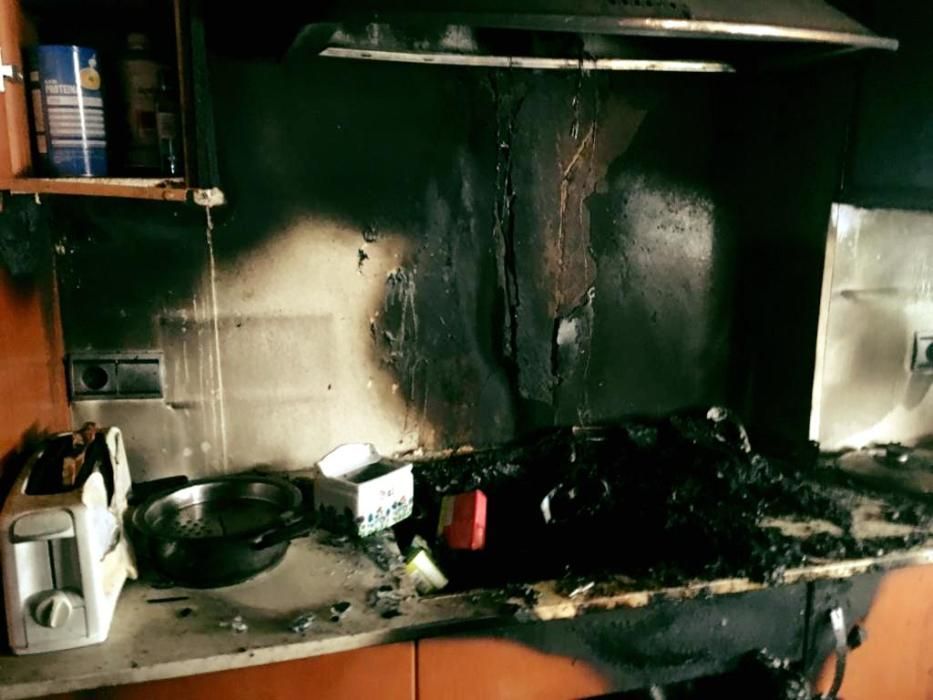 Incendio en una cocina del barrio del Cabanyal