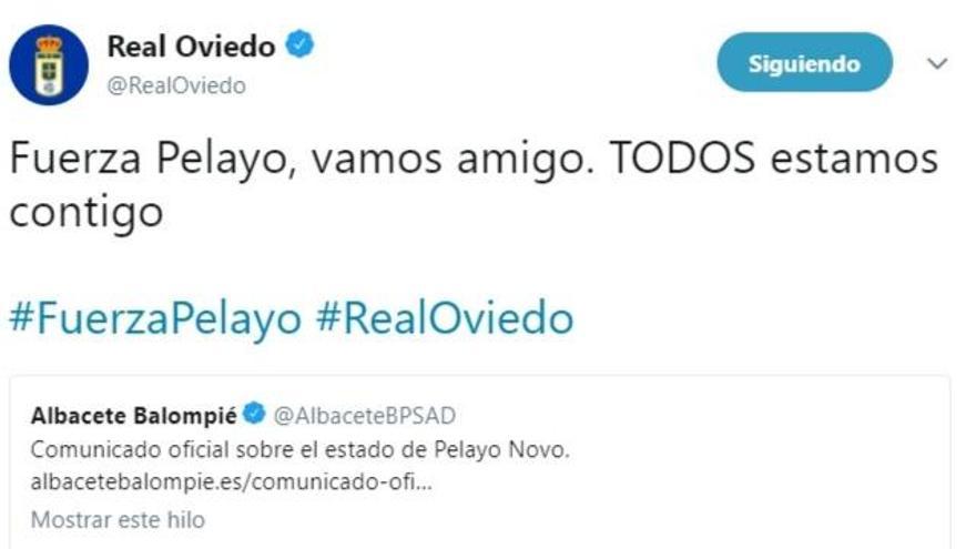 Real Oviedo y Real Sporting mandan sus mensajes de &quot;fuerza a Pelayo&quot;