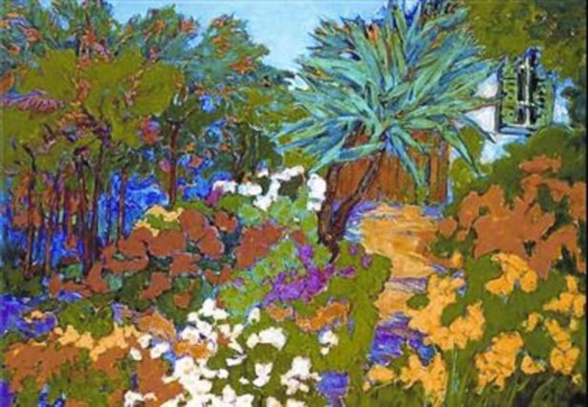 Jardí, un dels olis de Teresa Llàcer exposats a Agora 3.