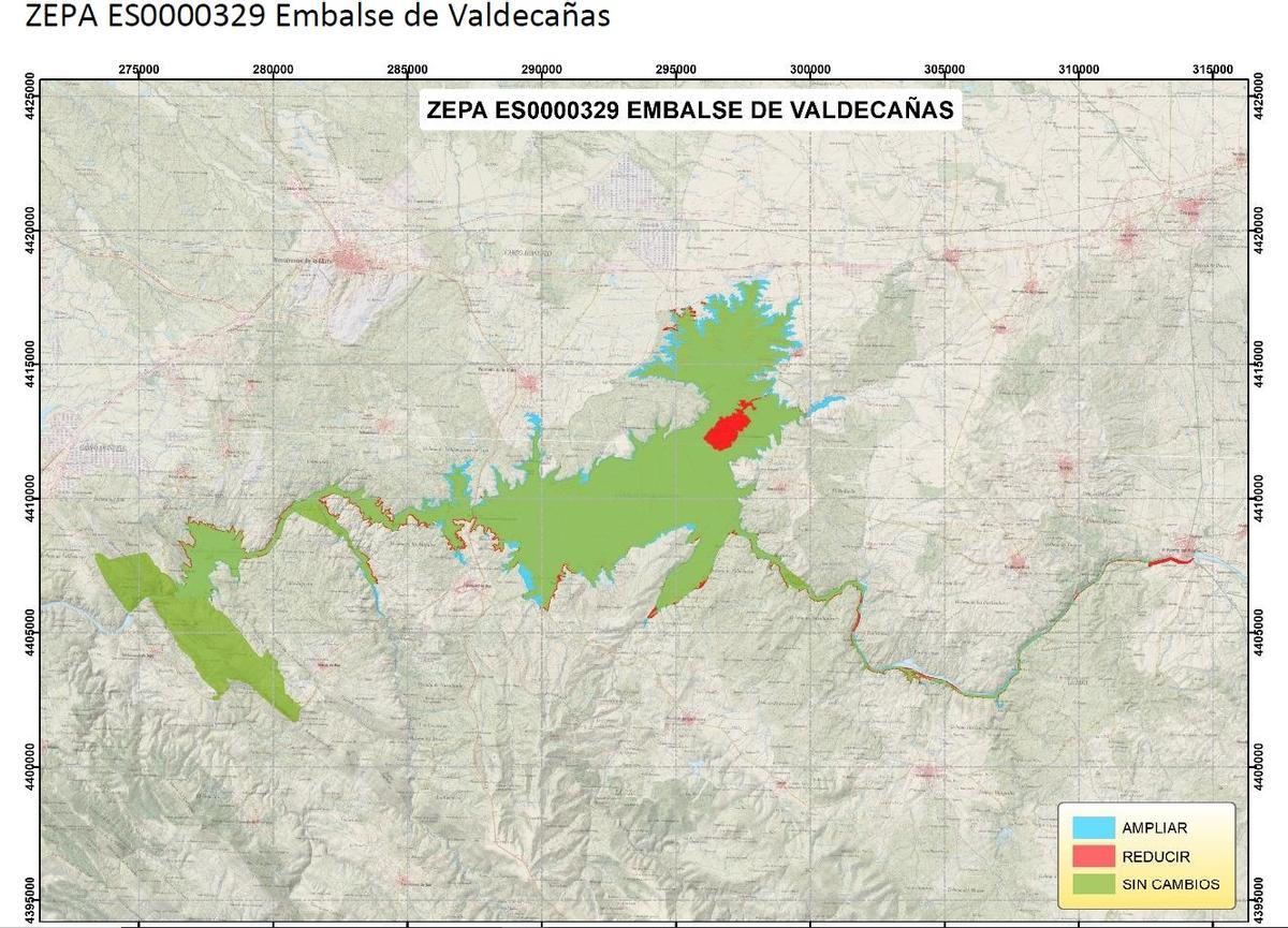 Mapa de la ZEPA Embalse de Valdecañas incluido en el proyecto de decreto.