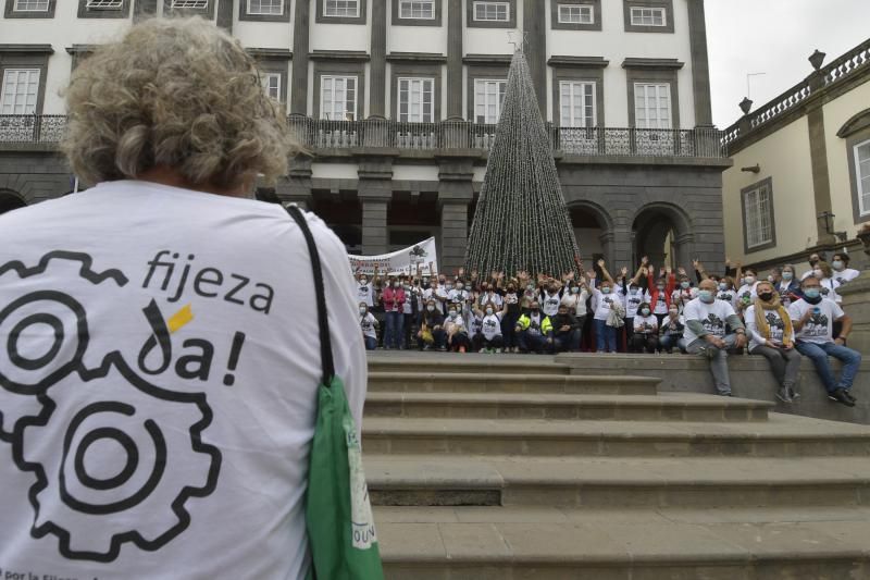 Manifestación de los interinos del Ayuntamiento de Las Palmas de Gran Canaria