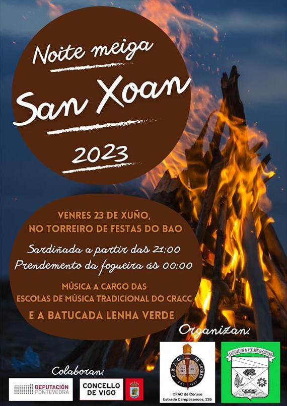 Cartel de la fiesta de San Juan 2023 en Coruxo.
