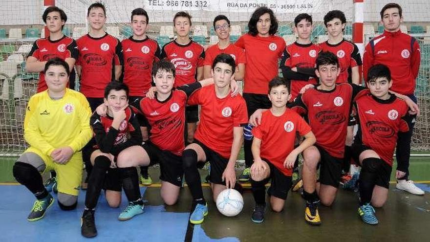 Equipo cadete de la ED Lalín Fútbol Sala. // Bernabé/Javier Lalín