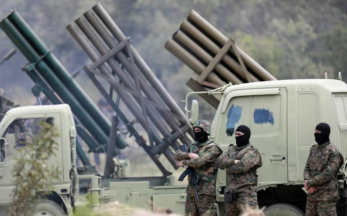 Combatientes de Hezbolá en el sur del Líbano, mayo de 2023.