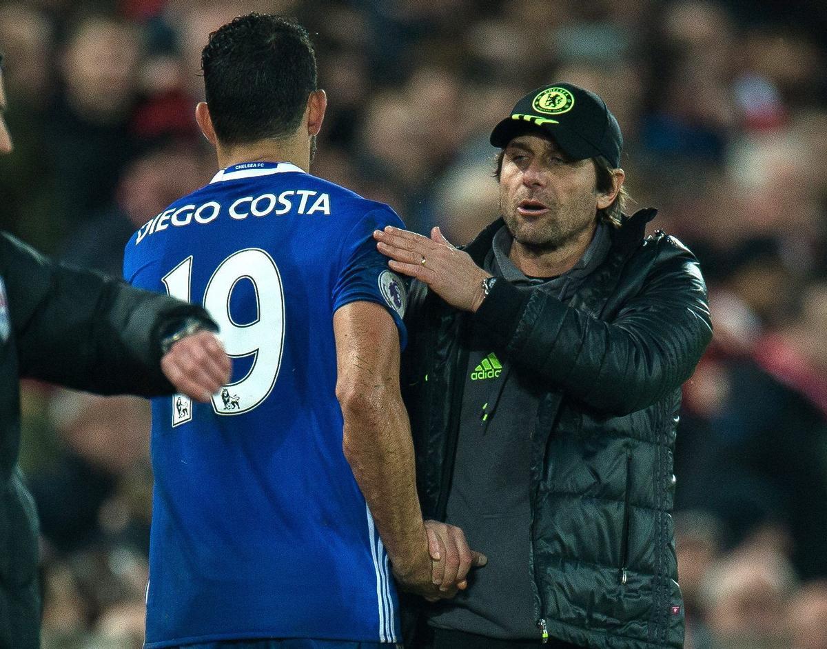 Diego Costa y Conte en el Chelsea