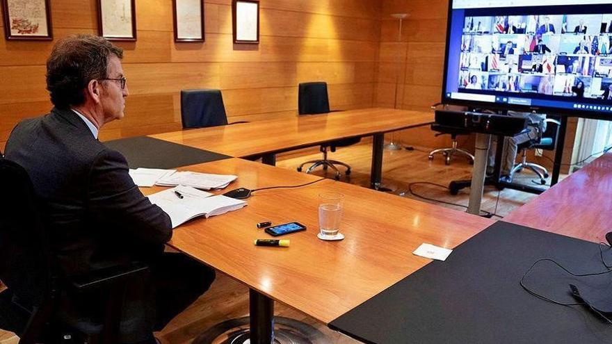 Feijóo, durante la última reunión de la Conferencia de Presidentes.