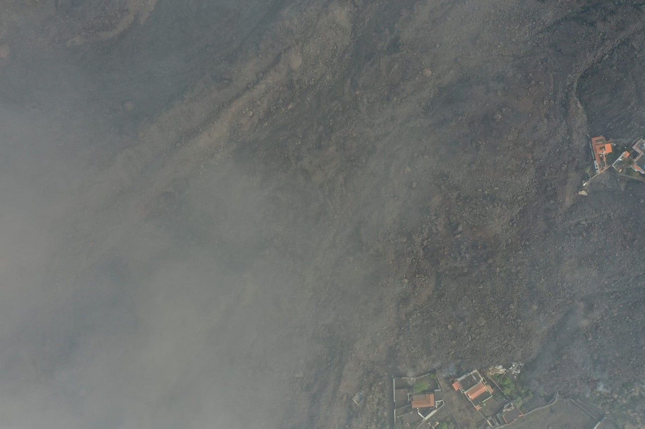 El avance de la lava del volcán de La Palma, a vista de pájaro en el décimo día de erupción