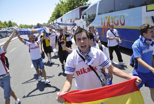 La afición zaragocista invade Valencia