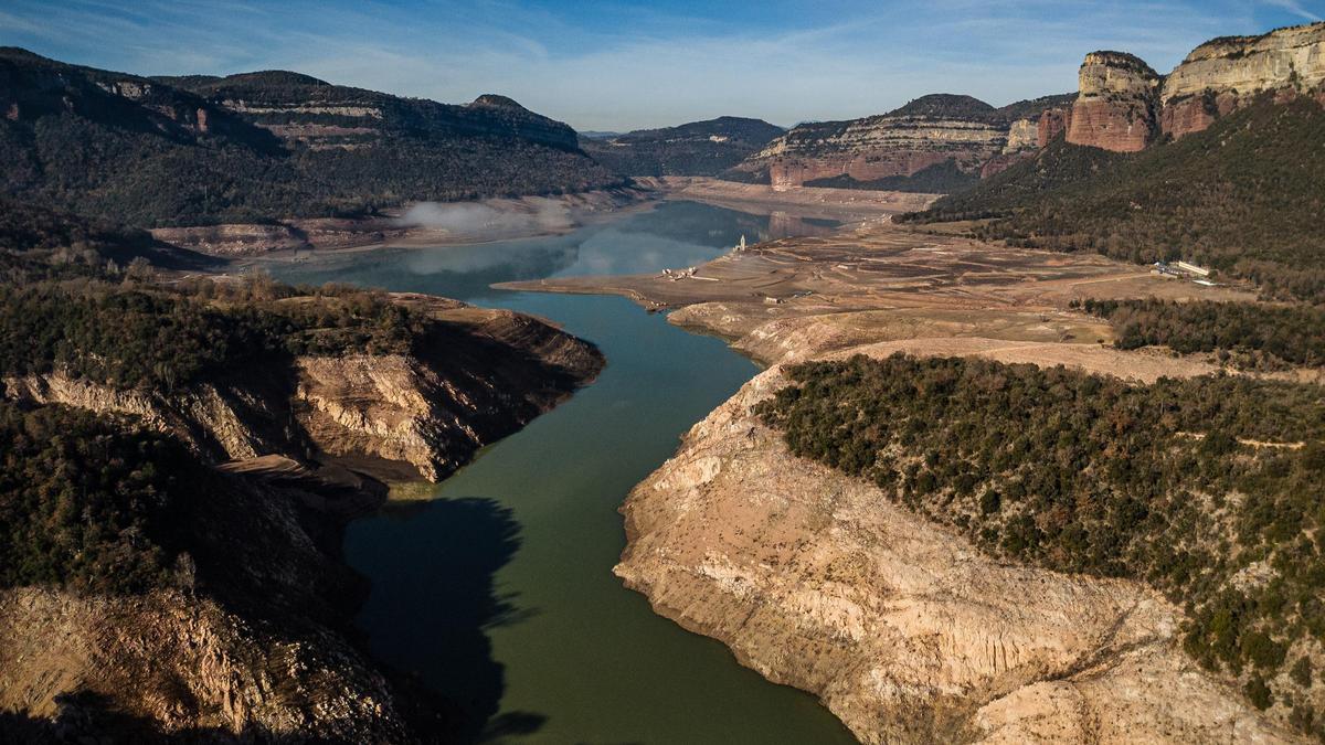 The Sao Swamp, as seen from a drone, is a testament to the ravages of drought.