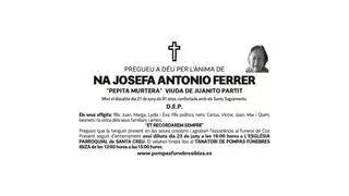 Esquela Josefa Antonio Ferrer
