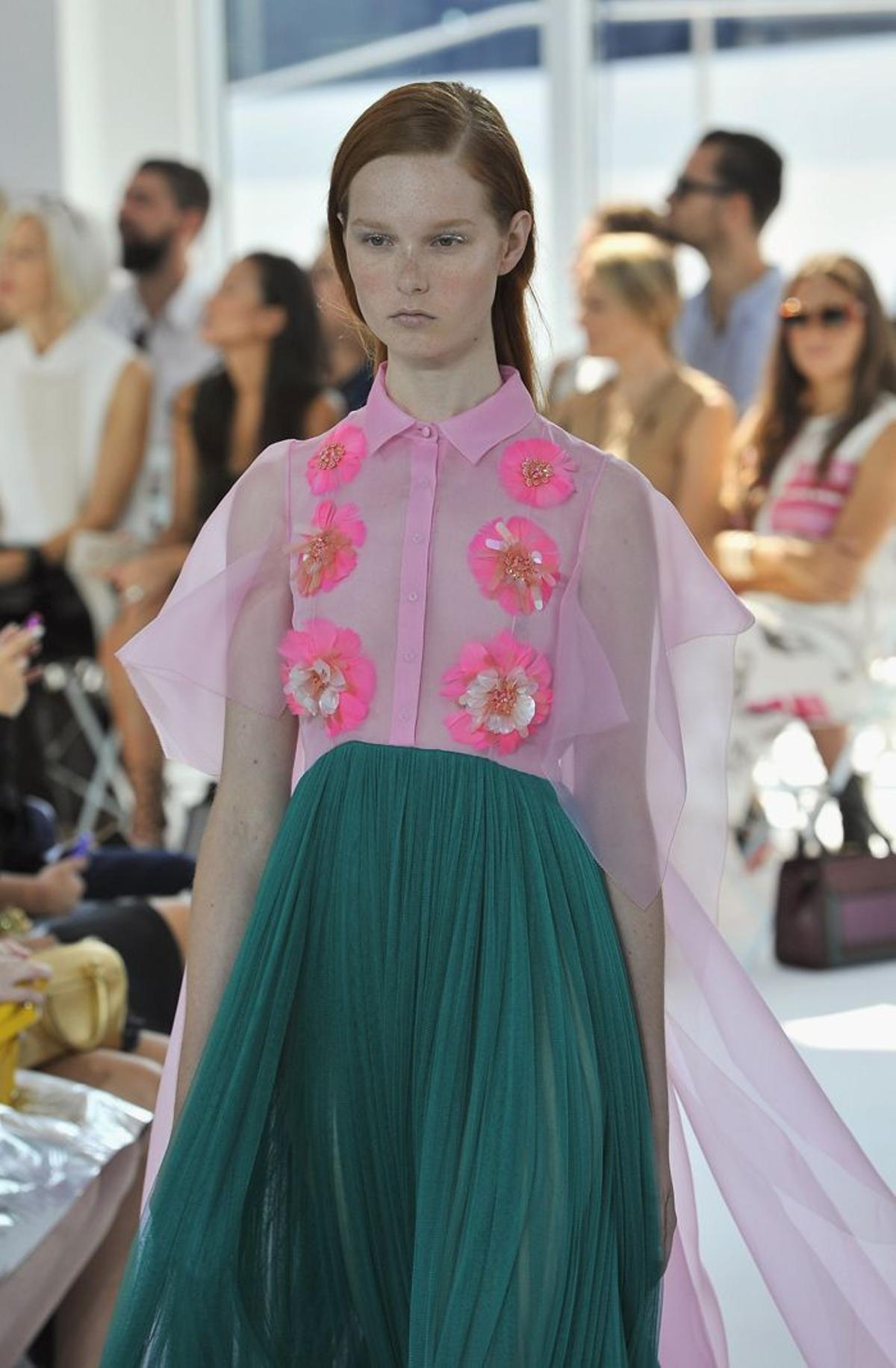 Nueva York Fashion Week: Delpozo, vestido rosa y verde