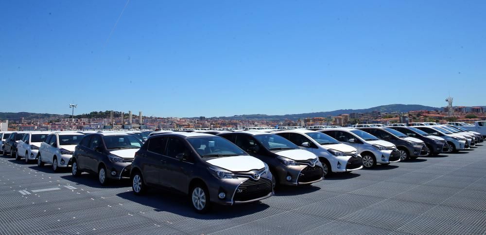 Los vehículos, en la terminal de Bouzas // Marta G. Brea