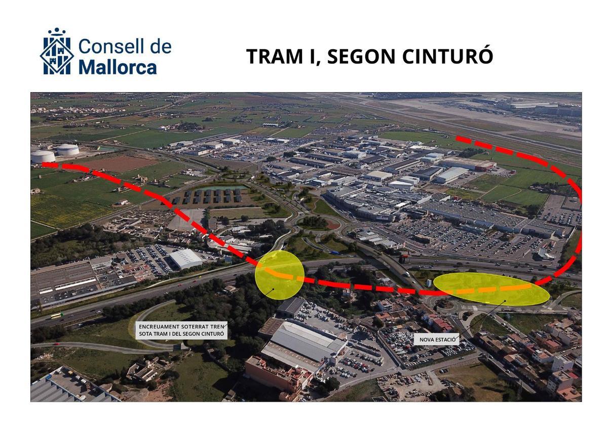 En la imagen se observá el punto en el que coinciden ambos proyectos y la ubicación de la nueva estación.