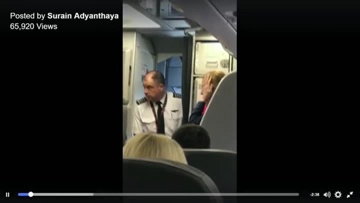 El incidente en el vuelo de American Airlines, grabado por un pasajero.